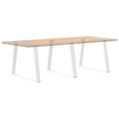 Nogi do stołu jadalnego w kształcie litery V 3 szt. Białe 100x(72-73,3) cm Stal