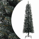 Sztuczna, smukła choinka ze stojakiem, zielona, 150 cm, PVC