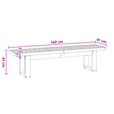 Ławka jadalniana NOAIN 160 x 41 x 45 cm Lite drewno sosnowe