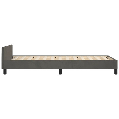 vidaXL Rama łóżka z zagłówkiem, ciemnoszara, 80x200 cm, aksamitem model standard