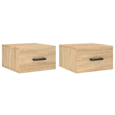 vidaXL Wiszące szafki nocne, 2 szt., dąb sonoma, 35x35x20 cm model standard