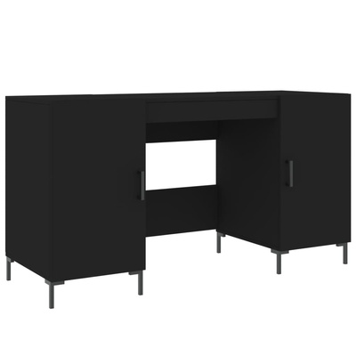 vidaXL Biurko, czarne, 140x50x75 cm, materiał drewnopochodny
