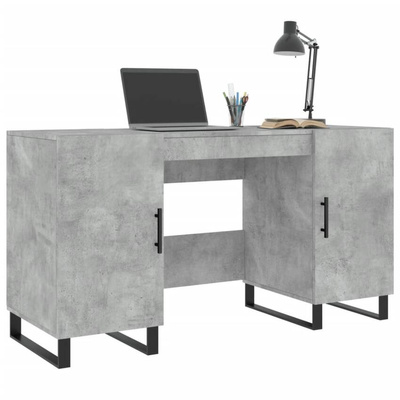 vidaXL Biurko, szarość betonu, 140x50x75 cm, materiał drewnopochodny wariant 9