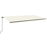 Ręcznie zwijana markiza z LED, 600x350 cm, kremowa