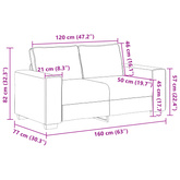 Sofa 2-osobowa 120 cm Pościel