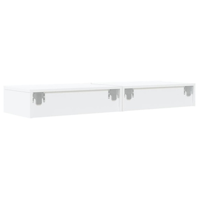 vidaXL Szafki telewizyjne z LED, 2 szt., białe, 60x35x15,5 cm