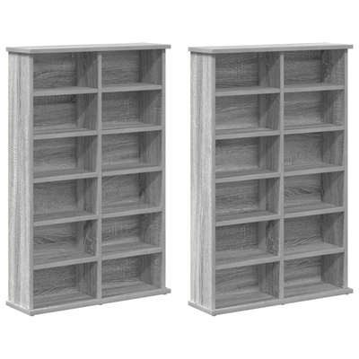 Kabinet na płyty CD 2 szt. Szary Sonoma 60 x 17 x 92 cm