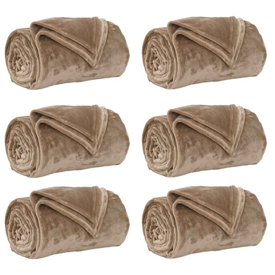 Koce narzutowe 6 pcs Camel 150 x 200 cm Polar