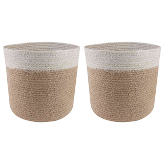 Zestaw doniczek 2 pcs Naturalne i białe ? 21 x 21 cm