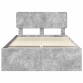 Ramka łóżka Szary beton 135 x 190 cm Lite drewno sosnowe