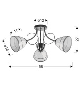 Elotte Lampa Sufitowa 3X40W E27 Biały