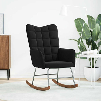 bujany, czarny, tapicerowany aksamitem Fotel