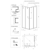 Kabina natrysk. kwadrat.parla 80x80 prof.chrom szkło clear AK-48-185-O Invena