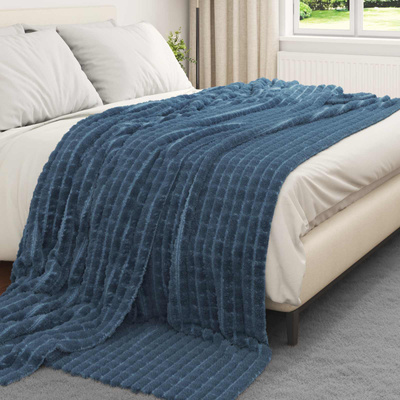 Koc Granatowy 240 x 220 cm Polar
