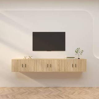 vidaXL Wiszące szafki telewizyjne, 3 szt., dąb sonoma, 80x34,5x40 cm