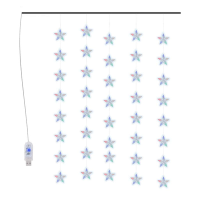 Zasłona świetlnych gwiazdek, 200 kolorowych diod LED, 8 funkcji