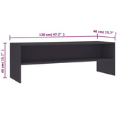 vidaXL Szafka pod TV, szara, 120x40x40 cm, materiał drewnopochodny