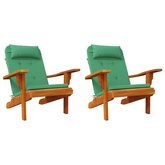Poduszki na krzesła Gładki 2 pcs Zielony 58 x 77 x 4,5 cm