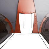 vidaXL Namiot rodzinny, 6-os., szaro-pomarańczowy, wodoszczelny