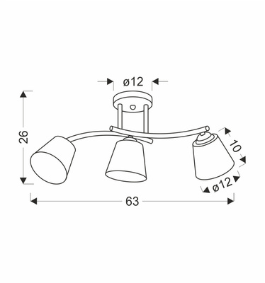 Greco Lampa Sufitowa Brunatny+Złoty 3X40 E27 Klosz Biały
