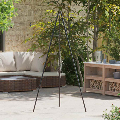Tripod na ognisko Czarny 92 x 92 x 191,5 cm Stal