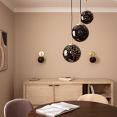 Lampa Wiszącza 3 szkalne Czarne Kule E14 Abruzzo Sfero