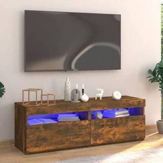 vidaXL Szafka pod TV z oświetleniem LED, przydymiony dąb, 120x35x40 cm wariant 4