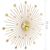 vidaXL Zegar ścienny, metal, 70 cm, złoty