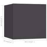 vidaXL Wiszące szafki telewizyjne, 4 szt., szare, 30,5x30x30 cm