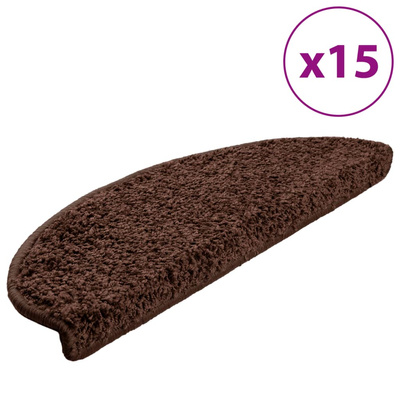 Maty na schody 15 szt. 65x21x4 cm Brązowe półokrągłe duże