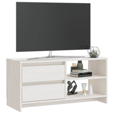 vidaXL Szafka pod TV, biała, 80x31x39 cm, drewno sosnowe