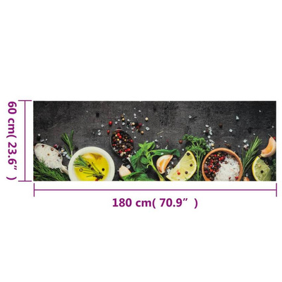 vidaXL Dywanik kuchenny, wzór w przyprawy, 60x180 cm, aksamit wariant 4