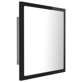 vidaXL Lustro łazienkowe LED, wysoki połysk, czarne, 40x8,5x37 cm