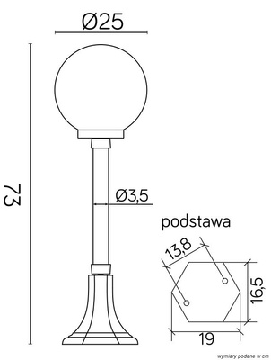 Lampa ogrodowa stojąca K 5002/3/KP 250