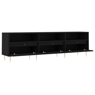 vidaXL Szafka pod TV, czarna, 150x30x44,5 cm, materiał drewnopochodny