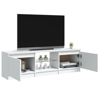 vidaXL Szafka pod TV z oświetleniem LED, biała, 120x30x35,5 cm