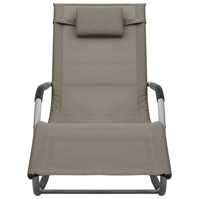 vidaXL Leżak, tworzywo textilene, taupe i szary