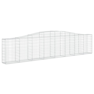 Kosze gabionowe, 2 szt, 400x30x80/100 cm, galwanizowane żelazo