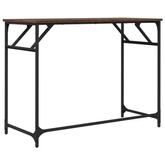 vidaXL Biurko, brązowy dąb, 100x45x76cm, materiał drewnopochodny, stal