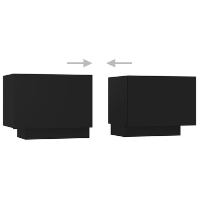 Szafka pod TV z oświetleniem LED, czarna, 180x35x40 cm