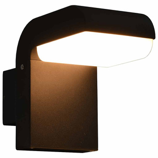Oświetlenie ścienne zewnętrzne LED, 9 W, czarne, owalne