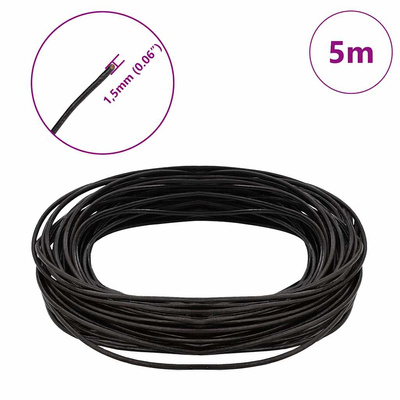 Sznur skórzany 1 Ciemny brąz Ø1,5 mm x 5 m Skóra