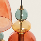 Lampa Wisząca Szklana Czerwona 3xE14 35cm Abruzzo Koloreno