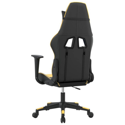 vidaXL Fotel gamingowy, czarno-złoty, sztuczna skóra model standard
