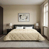 Zimowa Kołdra Kremowy 240 x 260 cm Mikrofibra i Fleece Teddy