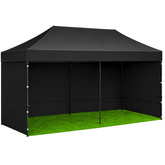 Namiot Ekspresowy Ogrodowy Cateringowy Pawilon Handlowy Czarny 3x6 M