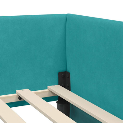 Rama Łóżka Narożnego z Materacem 2 szt. Turkusowy 90 x 200 cm