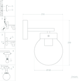Kinkiet Ścienny Szklana Kula Abruzzo Clasico E27