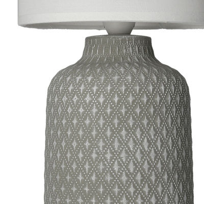 Lampka nocna Iner szara ceramiczna z abażurem Candellux