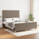 vidaXL Rama łóżka z zagłówkiem, taupe, 140x200 cm, obita tkaniną model standard